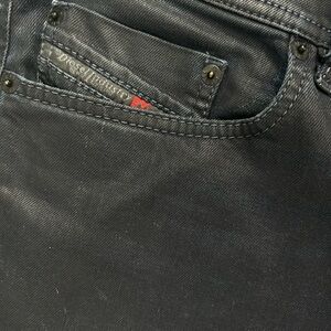 Diesel Black Relaxed Jeans with Washed Look